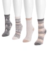 MUK LUKS WOMEN'S 4 PAIR PACK HOLIDAY SOCK SET