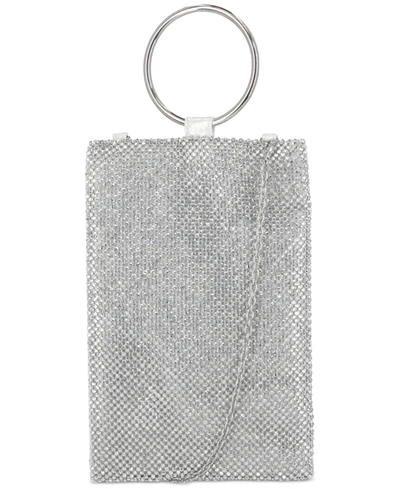 Inc International Concepts Molyy Sequin Bangle Party Pouch, Created For Macy's In Silver