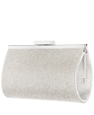 Nina Women's Crystal Frame Clutch In Silver Tone