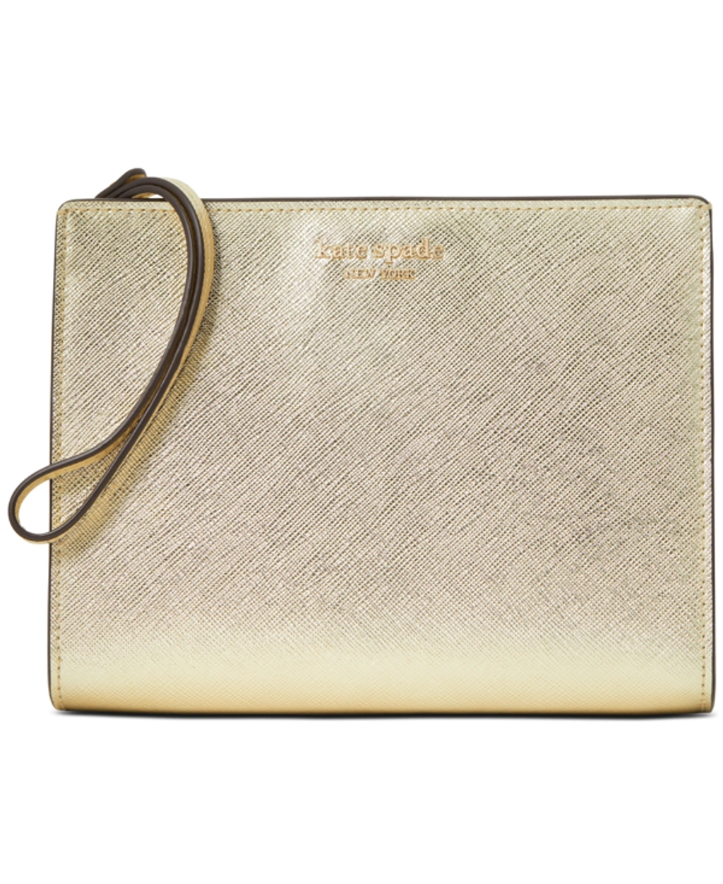 Kate Spade Spencer Leather Wristlet With Gusset In Gold ModeSens