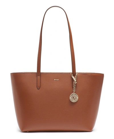 Dkny Sutton Leather Bryant Medium Tote In Caramel