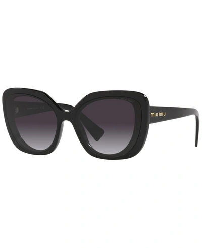 Miu Miu Grey Gradient Square Ladies Sunglasses Mu 06xsa 03i5d1 59 In Black,grey