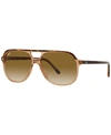 Ray Ban Clear Gradient Brown Aviator Unisex Sunglasses 0rb2198 129251 60 In Havana On Trasparent Brown