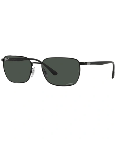 Ray Ban Unisex Polarized Sunglasses, Rb3684ch 58 In Black