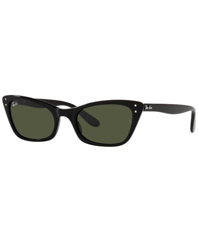 Ray Ban Lady Burbank Sunglasses Black Frame Green Lenses 52-20