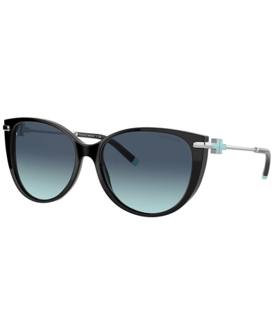 Tiffany & Co Women's Low Bridge Fit Sunglasses, Tf4178f In Black