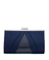 Nina Women's Pleated Stain Crystal Frame Clutch In Navy