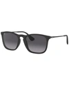 Ray Ban Unisex Low Bridge Fit Sunglasses, Rb4187f Chris 54 In Black