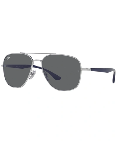 Ray Ban Unisex Sunglasses, Rb3683 56 In Silver-tone