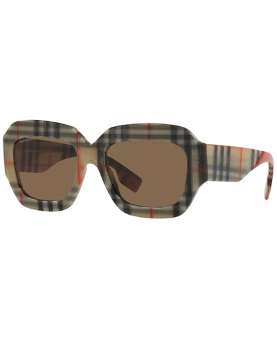 Burberry Women's Myrtle Sunglasses, Be4334 54 In Vintage-like Check
