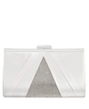 Nina Women's Pleated Stain Crystal Frame Clutch In White