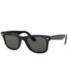Ray Ban Unisex Polarized Low Bridge Fit Sunglasses, Rb2140f Original Wayfarer Classic 54 In Black