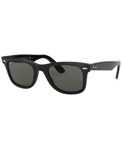 Ray Ban Unisex Polarized Low Bridge Fit Sunglasses, Rb2140f Original Wayfarer Classic 54 In Black