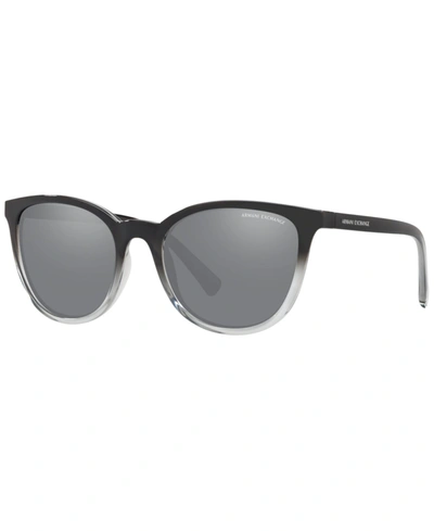 Ax Armani Exchange Women's Low Bridge Fit Sunglasses, Ax4077sf 56 In Black