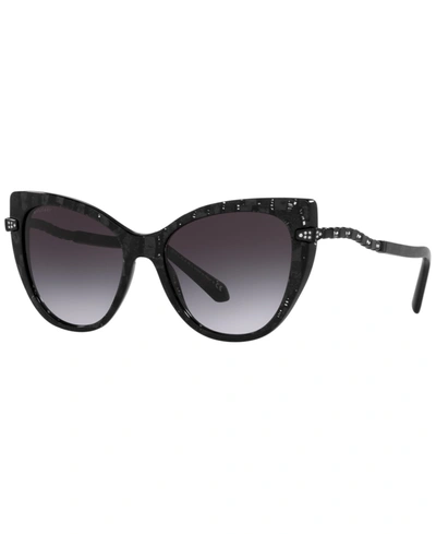Bvlgari Acetate & Crystal Cat-eye Sunglasses In Black Mamba