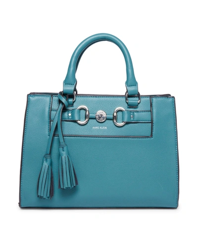 Anne Klein Horse Bit Satchel In Green Dream