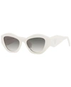 Prada Eyewear Logo-printed Angular-frame Sunglasses In White