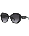 Prada Womens Black Pr16ws Irregular-frame Acetate Sunglasses In Black