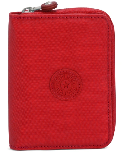 Kipling Money Love Nylon Rfid Wallet In Red Rouge