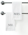 AVANTI MR. & MRS. EMBROIDERED COTTON FINGERTIP TOWEL, 11" X 18"