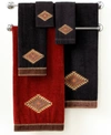 Avanti Mojave Aztec Medallion Egyptian Cotton Hand Towel, 16" X 30" In Black