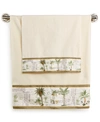 Avanti Colony Palm Tree Bordered Cotton Bath Towel, 27" X 50" In Ivory