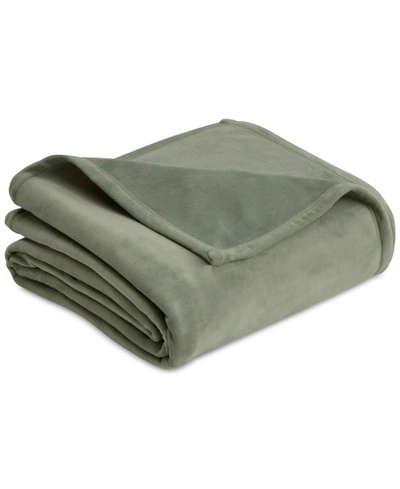 Vellux Plush Knit King Blanket Bedding In Sage