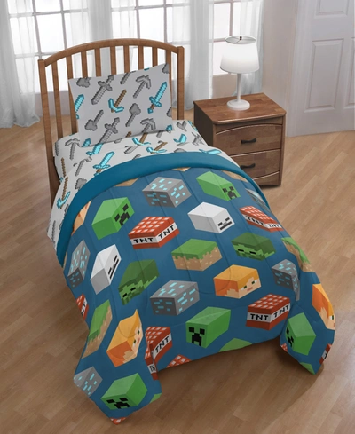 Minecraft 4-piece Twin Comforter Set Bedding In Multi