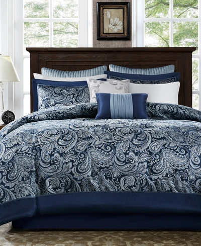 Addison Park Aubrey Queen 9-pc. Comforter Set Bedding In Navy