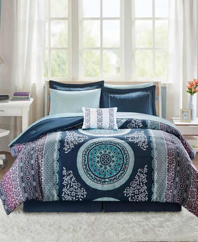 Intelligent Design Loretta 9-pc. Queen Comforter Set Bedding In Navy