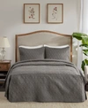 Madison Park Quebec Open Corner Pleated Quilted Bedspread, Queen In Navy
