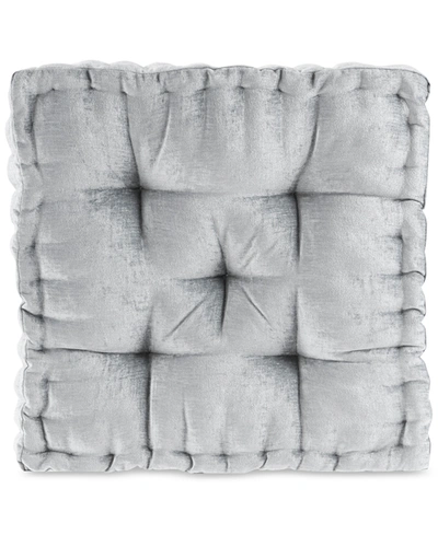 Intelligent Design Azza Chenille Decorative Floor Pillow, 20" X 20" In Light Grey