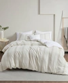 CLEAN SPACES CLOSEOUT! CLEAN SPACES HOLLIS KING/CALIFORNIA KING 4 PIECE YARN DYED OVERSIZED COMFORTER COVER SET W