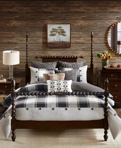 Jla Home Urban Cabin King 9 Piece Cotton Jacquard Comforter Set Bedding In Brown