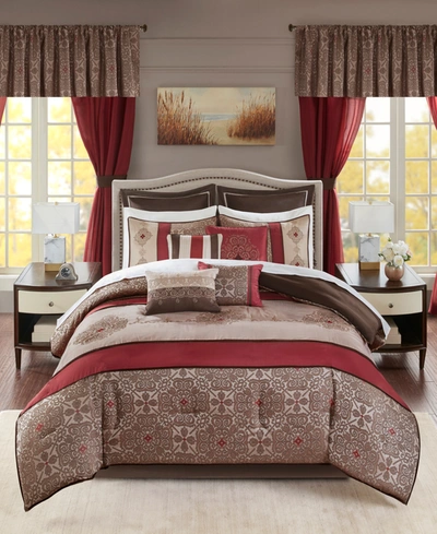 Madison Park Essentials Madison Park Delaney 24-pc. Queen Room In A Bag Bedding In Red