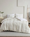 CLEAN SPACES CLOSEOUT! CLEAN SPACES HOLLIS KING/CALIFORNIA KING 3 PIECE YARN DYED OVERSIZED DUVET COVER SET BEDDI