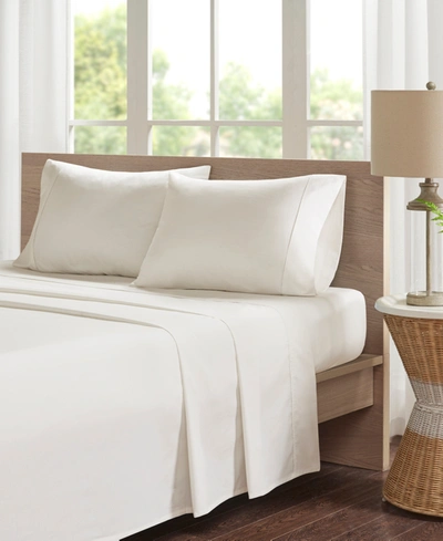 MADISON PARK PEACHED COTTON PERCALE 3-PC. SHEET SET, TWIN