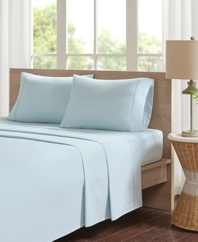 Madison Park Peached Cotton Percale 3-pc. Sheet Set, Twin In Aqua