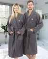 Linum Home 100% Turkish Cotton Personalized Terry Bath Robe In Gray