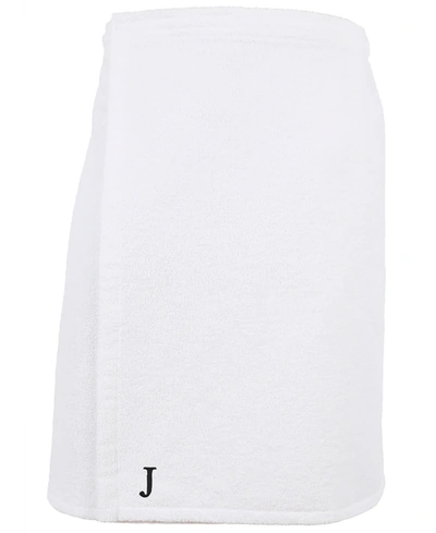 Linum Home 100% Turkish Cotton Terry Personalized Men's Bath Wrap In White