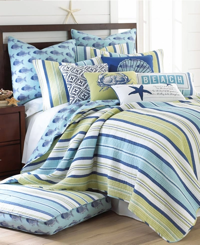 Levtex Bayport Stripe Reversible Twin Quilt Set In Blue