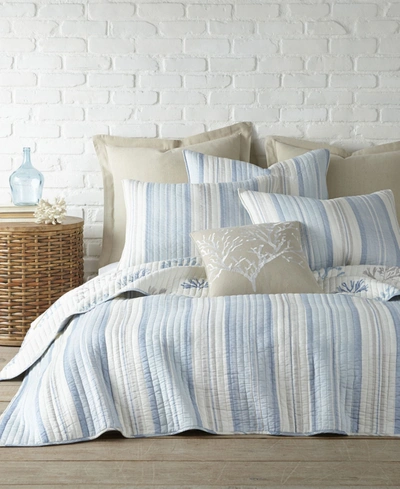 Levtex Ipanema Stripe Reversible Twin Quilt Set In Blue