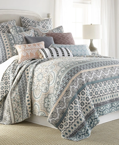 Levtex Addie Mediterranean Medallion Quilt Set, Full/queen In Teal