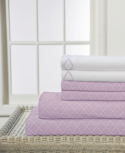 Elite Home 6-pc Revina King Sheet Set Bedding In Orchid