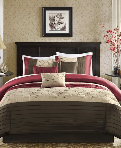 Madison Park Serene 7-pc. Queen Comforter Set Bedding In Red