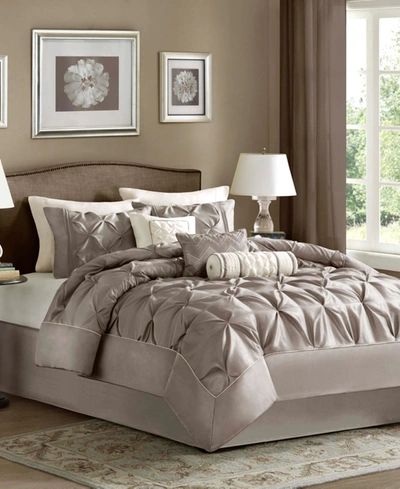 Madison Park Wilma 7-pc. Queen Comforter Set Bedding In Taupe