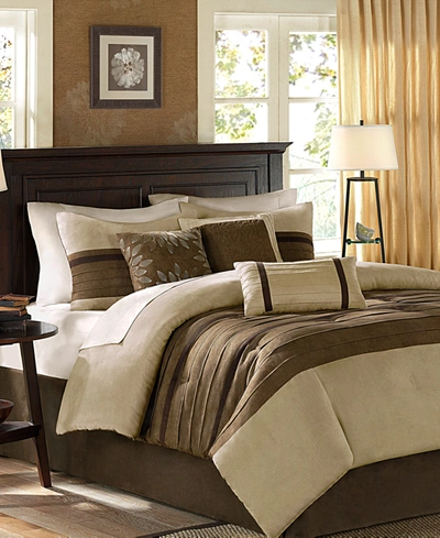 Madison Park Palmer Microsuede 7-pc. Queen Comforter Set Bedding In Natural