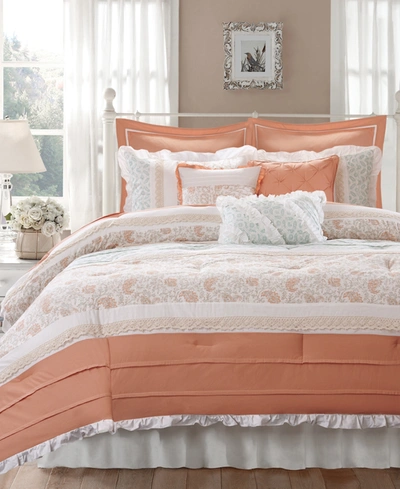 Madison Park Dawn 9-pc. California King Comforter Set Bedding In Coral