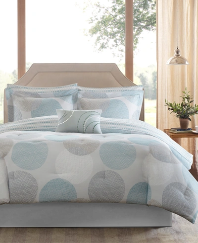 Madison Park Knowles 9-pc. Queen Comforter Set Bedding In Aqua