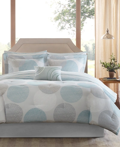 Madison Park Knowles 9-pc.comforter Set, King In Aqua